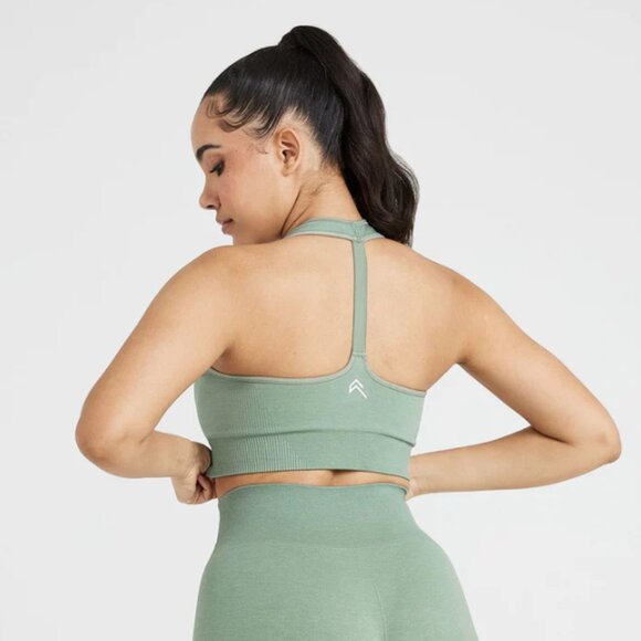 Oner Active Classic Seamless 2.0 V-Neck Bra Sage Marl XL - Picture 2 of 4